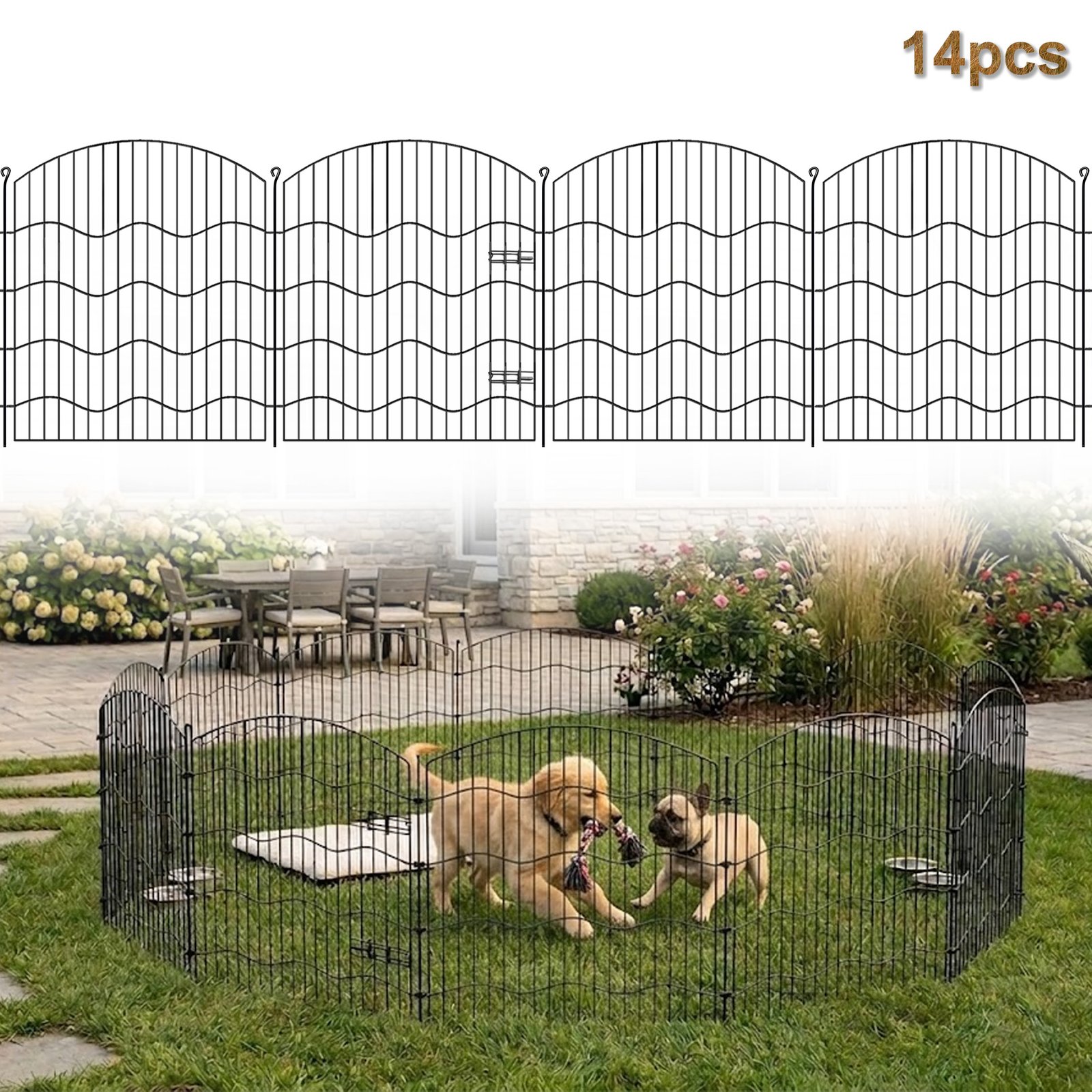 MATSKY MATSKY No Dig Garden Fence, 13 Panels + 1 Gate